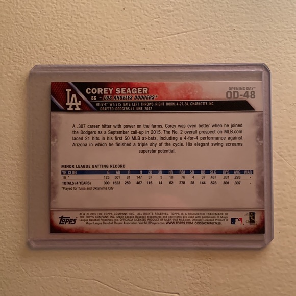 Corey Seager Rookie Card Topps - Picture 2 of 2